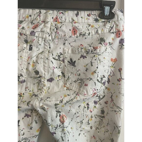 AJ Andrea Jovine Floral Skinny Jeans Stretch Denim Size 10 - Picture 5 of 7